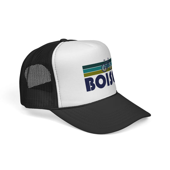 Boise, Idaho Retro Bike Trucker Hat - Vintage Style Boise Cap