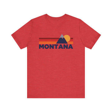 Buy heather-red Retro Montana T-shirt, Mountain Tee, Vintage Montana Unisex Jersey Shirt, Outdoor Hiking Apparel