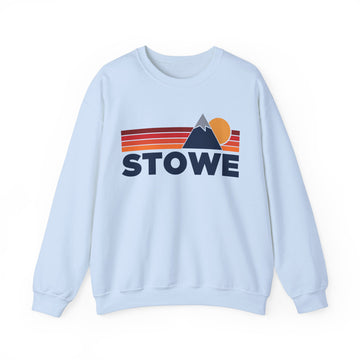 Buy light-blue Stowe, Vermont Sweatshirt Retro Mountains, Stowe Unisex Crewneck, Vintage Cozy Jumper, Gift for Outdoor Lovers