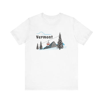 Buy white Vermont T-Shirt - Retro Ski Mountain Gondola Unisex Vermont Shirt