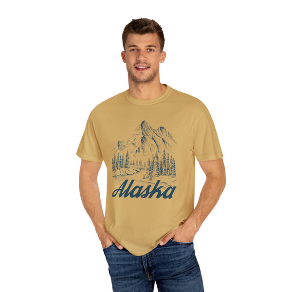 Alaska Graphic Tee - Mountain Illustration Alaska T Shirt