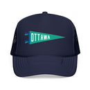 Ottawa, Ontario Pennant Trucker Hat — Retro Flag Foam Cap-1