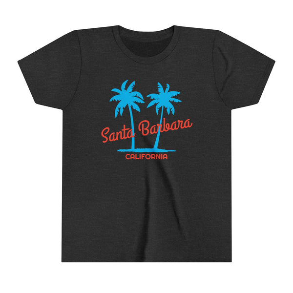 Santa Barbara, California Youth Shirt - Retro Palm Tree Santa Barbara Kid's T-Shirt