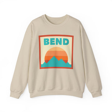 Buy sand Retro Bend, Oregon Sweatshirt, Mountain Sun Design, Unisex Crewneck, Gift for Outdoorsy Friends, Vintage Bend, Oregon Jumper