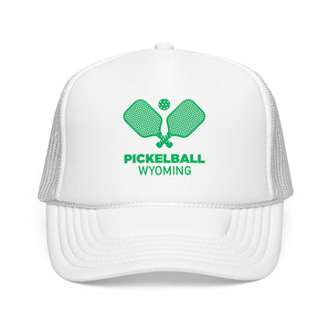 Buy white Wyoming Pickleball Trucker Hat - Foam Wyoming Cap