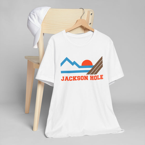 Jackson Hole, Wyoming Retro Mountains Sunset T-Shirt | Vintage Jackson Hole Tee