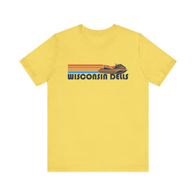 Buy maize-yellow Wisconsin Dells T Shirt - Retro Jetski PWC Graphic Wisconsin Dells Tee