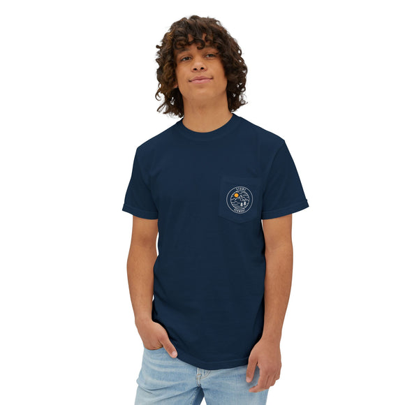 Stowe, Vermont Pocket Tee Shirt, Garment-Dyed Shirt, Mountain Graphic Tee, Comfort Colors