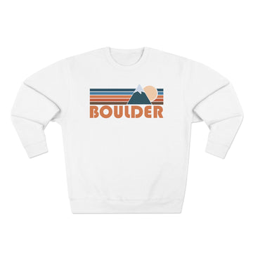 Buy white Premium Boulder, Colorado Retro Mountain Graphic Sweatshirt