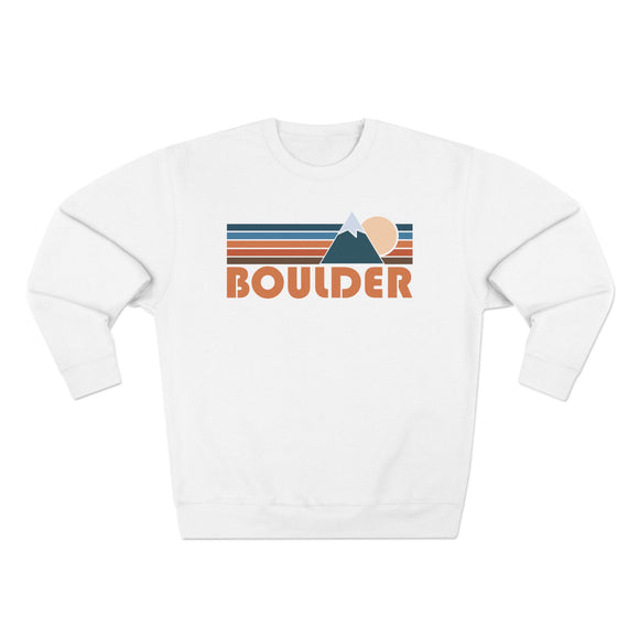 Premium Boulder, Colorado Retro Mountain Graphic Sweatshirt