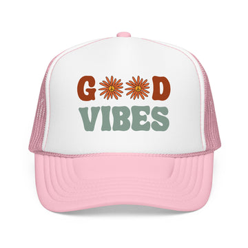 Buy light-pink-white Good Vibes Trucker Hat Boho