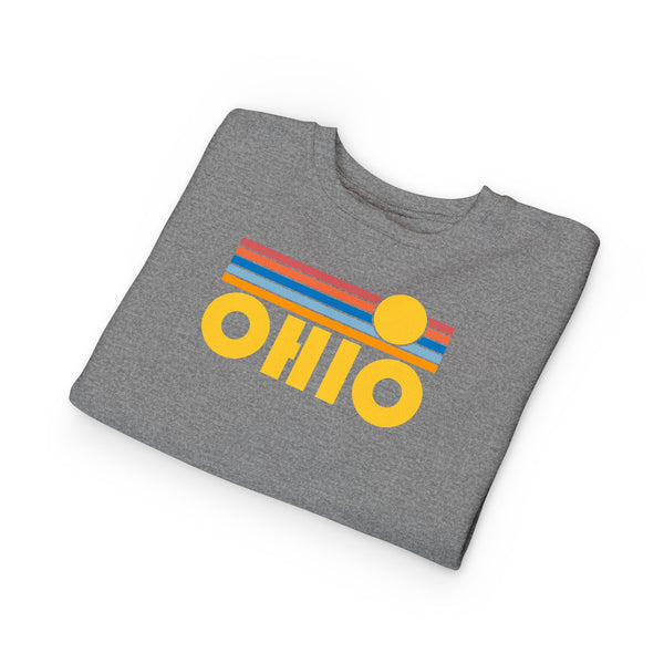 Ohio Toddler Sweatshirt - Retro Sun Ohio Toddler Crewneck Sweatshirt