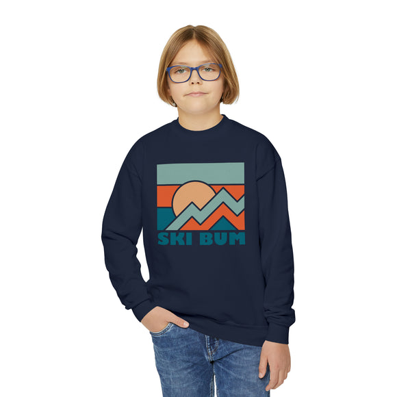 Ski Bum Youth Sweatshirt - Unisex Kid's Ski Bum Crewneck Sweatshirt