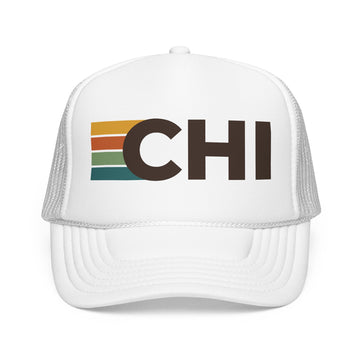 Buy white Chicago, Illinois Trucker Hat - CHI retro cap