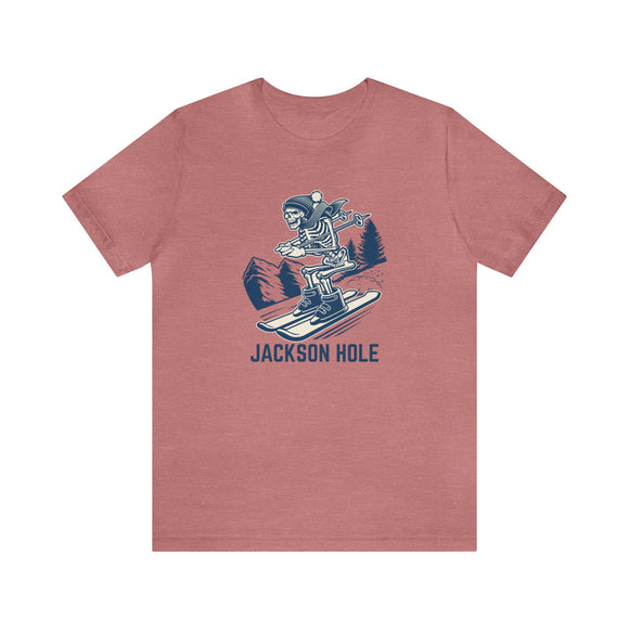 Jackson Hole, Wyoming T-Shirt - Skeleton Skier Unisex Jackson Hole Shirt