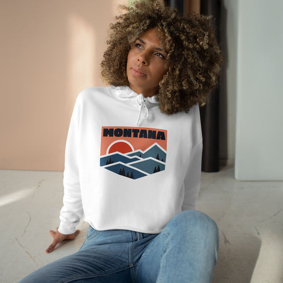 Women's Montana Crop Hoodie - Premium Mountain Crop Montana Sweatshirt