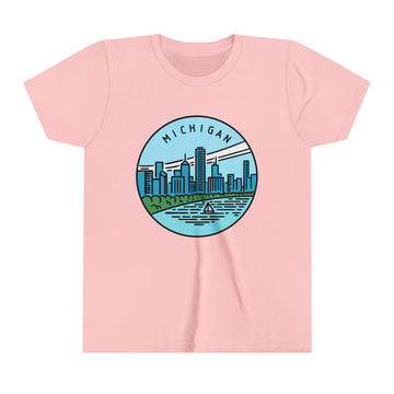 Buy pink Michigan Youth T-Shirt - Unisex Kids Michigan Shirt