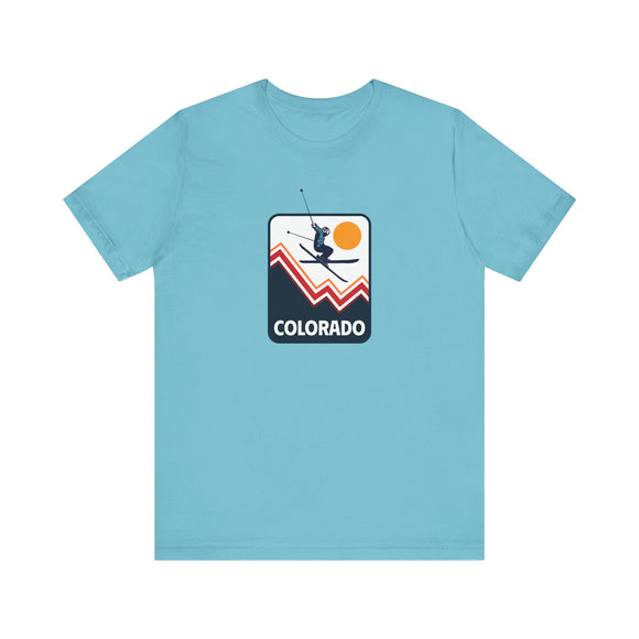 Colorado T-Shirt Retro - Adult Unisex Snow Ski Jump Colorado T Shirt