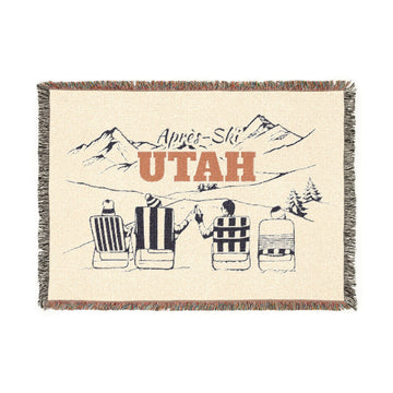 Utah Ski Town Throw Blanket | Mountain Woven Blanket