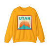 Retro Utah Sweatshirt, Mountain Sun Design, Unisex Crewneck, Gift for Outdoorsy Friends, Vintage Utah Jumper