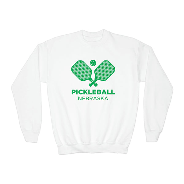 Nebraska Youth Sweatshirt - Pickleball Unisex Kid's Nebraska Crewneck Sweatshirt