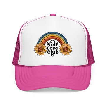 Buy hot-pink-white-hot-pink Self Love Club Trucker Hat Boho