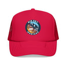 Big Sky, Montana Retro Ski Lift Mountain Foam Trucker Hat-5