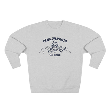 Buy heather-grey Premium Pennsylvania Ski Babe Sweatshirt