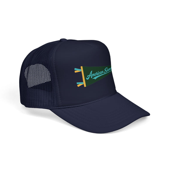 American Samoa National Park Pennant Trucker Hat — Vintage Foam Mesh Cap