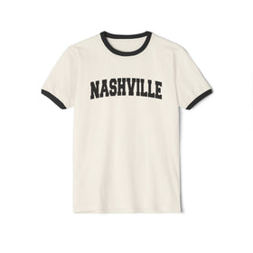 Nashville, Tennessee Cotton Ringer Graphic Tee - Unisex Nashville T Shirt, Vintage Style Tee, Men's/Women's Tee - 0