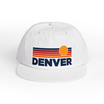 Denver, Colorado retro sunset Surf Cap | vintage striped sun state hat