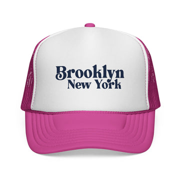 Buy pink Brooklyn, New York Retro Trucker Hat