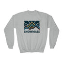 Snowmass, Colorado Youth Sweatshirt - Unisex Kid's Snowmass Crewneck Sweatshirt-2