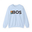 Boston, Massachusetts BOS Retro Stripe Sweatshirt-4