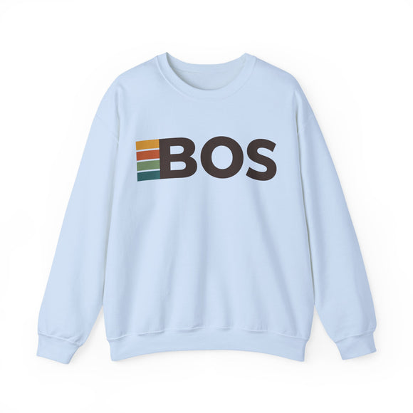 Boston, Massachusetts BOS Retro Stripe Sweatshirt