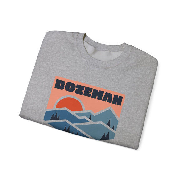 Bozeman, Montana Sweatshirt Retro Mountains, Bozeman Unisex Graphic Crewneck