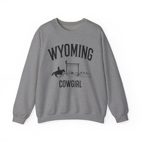 Buy graphite-heather Wyoming Sweatshirt - Wyoming Cowgirl Graphic Crewneck