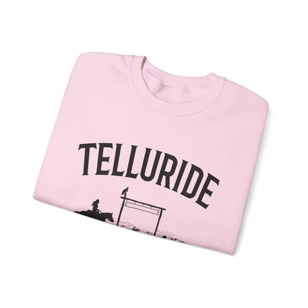 Telluride, Colorado Sweatshirt - Colorado Cowgirl Graphic Crewneck