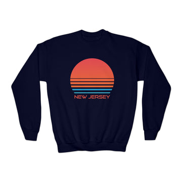 Buy navy New Jersey Youth Sweatshirt - Unisex Kid's New Jersey Crewneck Sweatshirt