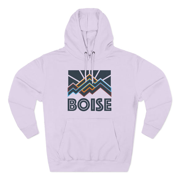 Boise, Idaho Hoodie - Retro Mountain Unisex Sweatshirt