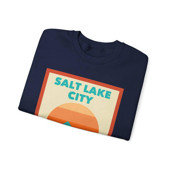 Retro Salt Lake City, Utah Sweatshirt, Mountain Sun Design, Unisex Crewneck, Gift for Outdoorsy Friends, Vintage Salt Lake City, Utah Jumper
