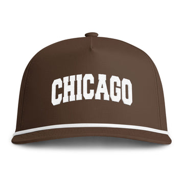 Chicago, Illinois Embroidered Rope Hat - Vintage Sunwashed Rope Cap, Comfort Colors - 0