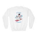 Stowe, Vermont Youth Crewneck Sweatshirt - Ski Snowman Unisex Kid's Stowe, Vermont Sweatshirt-1