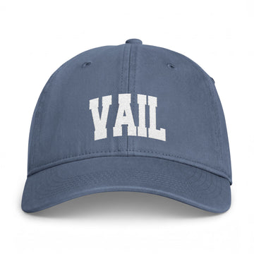 Buy blue-jean Vail, Colorado Washed Baseball Cap - Vintage Coastal Comfort Colors