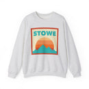 Retro Stowe, Vermont Sweatshirt, Mountain Sun Design, Unisex Crewneck, Gift for Outdoorsy Friends, Vintage Stowe, Vermont Jumper-2