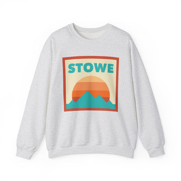 Retro Stowe, Vermont Sweatshirt, Mountain Sun Design, Unisex Crewneck, Gift for Outdoorsy Friends, Vintage Stowe, Vermont Jumper - 0
