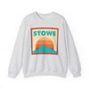 Retro Stowe, Vermont Sweatshirt, Mountain Sun Design, Unisex Crewneck, Gift for Outdoorsy Friends, Vintage Stowe, Vermont Jumper
