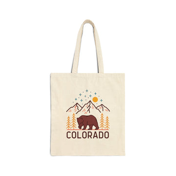 Colorado Tote Bag - Cotton Canvas Colorado Bag - Grizzly Mountain