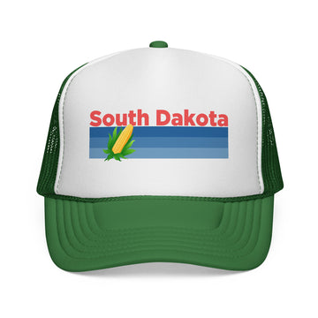 Buy green South Dakota Retro Corn and Farm Trucker Hat