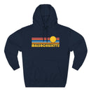 Massachusetts Hoodie - Retro Sun Unisex Sweatshirt-1